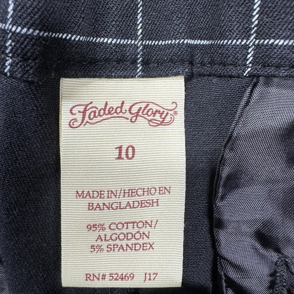 FADED GLORY‎ THE PARKER PANT SLIM ANKLE LENGTH Womens 10 Black Preppy Classic - Picture 5 of 7